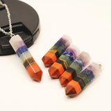 Colorful Crystal Semi Gem Necklace Unisex Jewelry