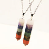 Colorful Crystal Semi Gem Necklace Unisex Jewelry