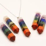Colorful Crystal Semi Gem Necklace Unisex Jewelry