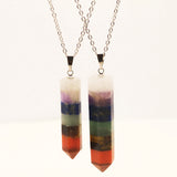 Colorful Crystal Semi Gem Necklace Unisex Jewelry