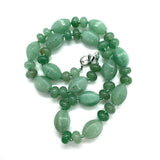 Red Agate and Green Aventurine Oval Bead Necklace