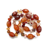 Red Agate and Green Aventurine Oval Bead Necklace