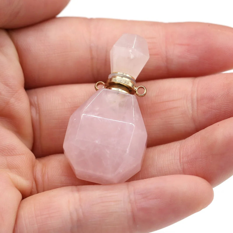 Natural Stone Perfume Bottle DIY Jewelry Pendant