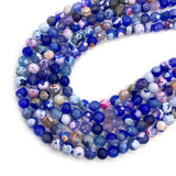Natural Stone Two-color Fire Agate Round Beads 6-10mm Charm DIY Jewelry