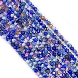 Natural Stone Two-color Fire Agate Round Beads 6-10mm Charm DIY Jewelry