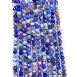 Natural Stone Two-color Fire Agate Round Beads 6-10mm Charm DIY Jewelry