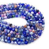 Natural Stone Two-color Fire Agate Round Beads 6-10mm Charm DIY Jewelry