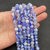 Natural Stone Two-color Fire Agate Round Beads 6-10mm Charm DIY Jewelry
