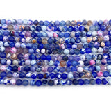 Natural Stone Two-color Fire Agate Round Beads 6-10mm Charm DIY Jewelry