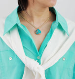 Teardrop Pendant Choker Necklace Natural Stone Charm