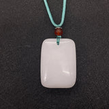 Chalcedony Agate Pendant Necklace Engraved Charm Jewelry for Women