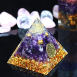 Orgonite Pyramid Crystal Ball Crushed Stone Home Crafts Resin Tabletop Ornaments