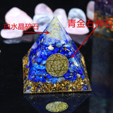 Orgonite Pyramid Crystal Ball Crushed Stone Home Crafts Resin Tabletop Ornaments
