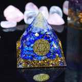 Orgonite Pyramid Crystal Ball Crushed Stone Home Crafts Resin Tabletop Ornaments