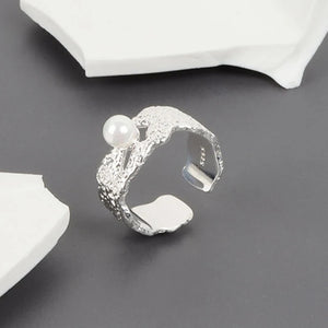 925 Silver Pearl Ring for Women Wedding Engagement Party