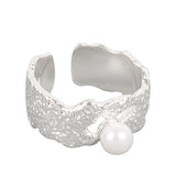 925 Silver Pearl Ring for Women Wedding Engagement Party