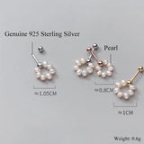 925 Silver Pearl Ear Studs for Women, Mini Screw Earrings