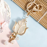 Opal Tulip Flower Keychain Bag Car Pendant Trinket Gift