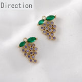 Purple Grape String Zircon Pendant DIY Earrings Necklace Material Accessories