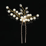 Rattan Hairpin Tiara Crystal Pearl Wedding Hair Clips