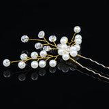Rattan Hairpin Tiara Crystal Pearl Wedding Hair Clips