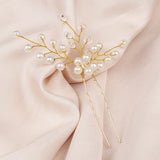 Rattan Hairpin Tiara Crystal Pearl Wedding Hair Clips