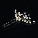 Rattan Hairpin Tiara Crystal Pearl Wedding Hair Clips