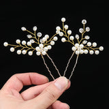Rattan Hairpin Tiara Crystal Pearl Wedding Hair Clips