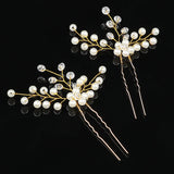 Rattan Hairpin Tiara Crystal Pearl Wedding Hair Clips