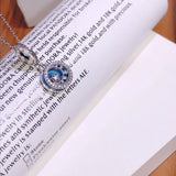 925 Silver Necklace Round Board Pendant Chain