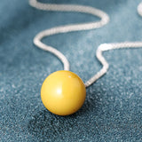 925 Silver Round Ceramic Pendant Necklace for Women Wedding