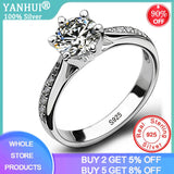 Tibetan Silver Ring Rhinestones Cubic Zircon Women Allergy Engagement Band