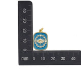 Round Evil Eye Necklace Pendant Plated Zircon Enamel Charm Jewelry