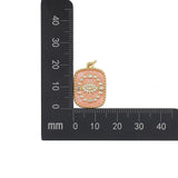 Round Evil Eye Necklace Pendant Plated Zircon Enamel Charm Jewelry