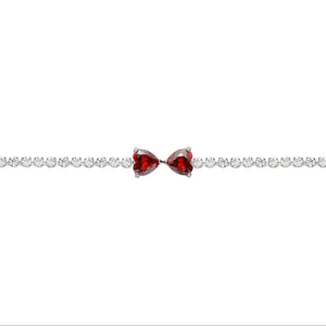 Heart Bow Bracelet for Women Stainless Steel Silver Chain Gift