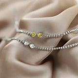 Heart Bow Bracelet for Women Stainless Steel Silver Chain Gift