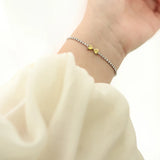 Heart Bow Bracelet for Women Stainless Steel Silver Chain Gift
