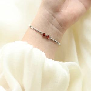 Heart Bow Bracelet for Women Stainless Steel Silver Chain Gift
