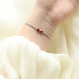 Heart Bow Bracelet for Women Stainless Steel Silver Chain Gift