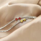 Heart Bow Bracelet for Women Stainless Steel Silver Chain Gift