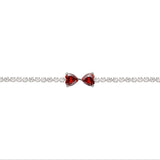 Heart Bow Bracelet for Women Stainless Steel Silver Chain Gift