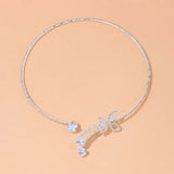 Crystal Butterfly Choker Necklace for Women