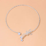 Butterfly Rhinestone Crystal Choker Necklace