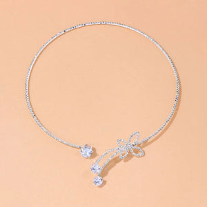 Butterfly Rhinestone Crystal Choker Necklace