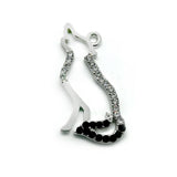 Metal Dog Pendant Pet Jewelry Rhinestone Inlaid DIY Charm