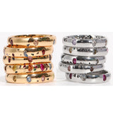 Colorful Punk Style Ring with Broken Cubic Zirconia