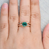 Rose Green Gems Bridal Ring Set Zircon Wedding Ring Set
