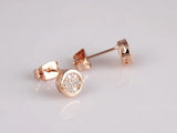 Rose Plated Zircon Stud Earrings Druzy Gem Wedding Engagement Stud Earring Bride