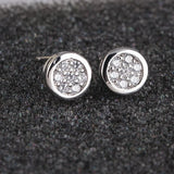 Rose Plated Zircon Stud Earrings Druzy Gem Wedding Engagement Stud Earring Bride