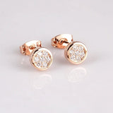 Rose Plated Zircon Stud Earrings Druzy Gem Wedding Engagement Stud Earring Bride